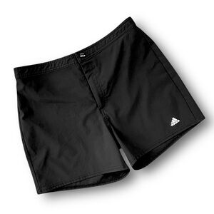 adidas Black Performance Athletic Shorts with White Logo